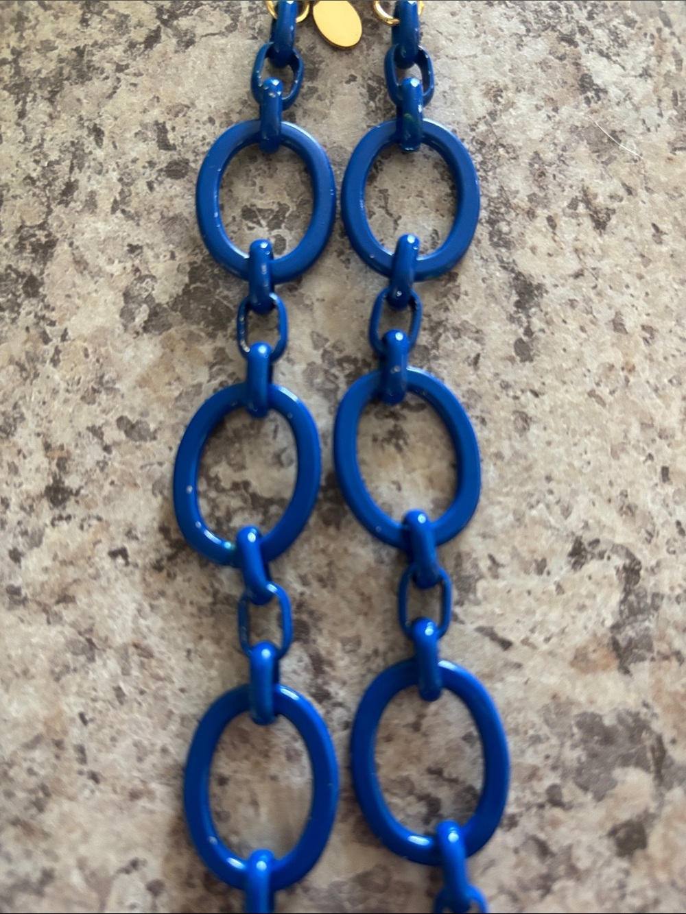 Laia Navy Link Necklace with Gold Accents - Picture 3 of 4